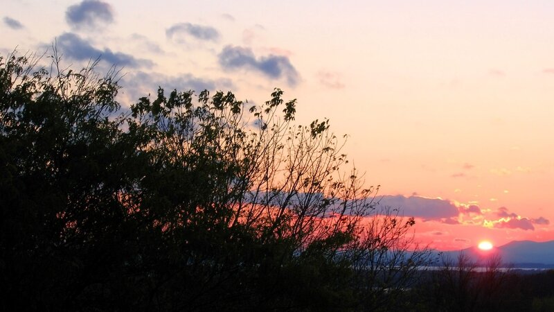 Sunset over Mountains — Pink, Serene