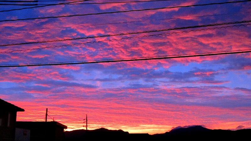 Sunset over Mountains — Pink