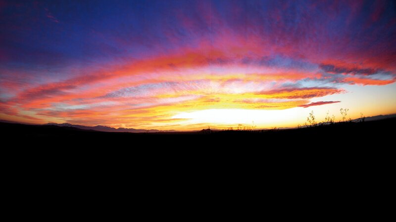 Sunset over Mountains — Purple, Dramatic, Photograph, Clouds, Silhouette