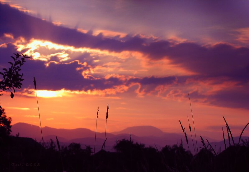 Sunset over Mountains — Purple, Dramatic