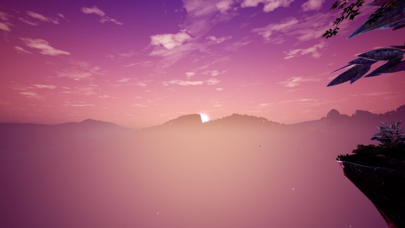 Sunset over Mountains — Purple, Serene, 3d Render