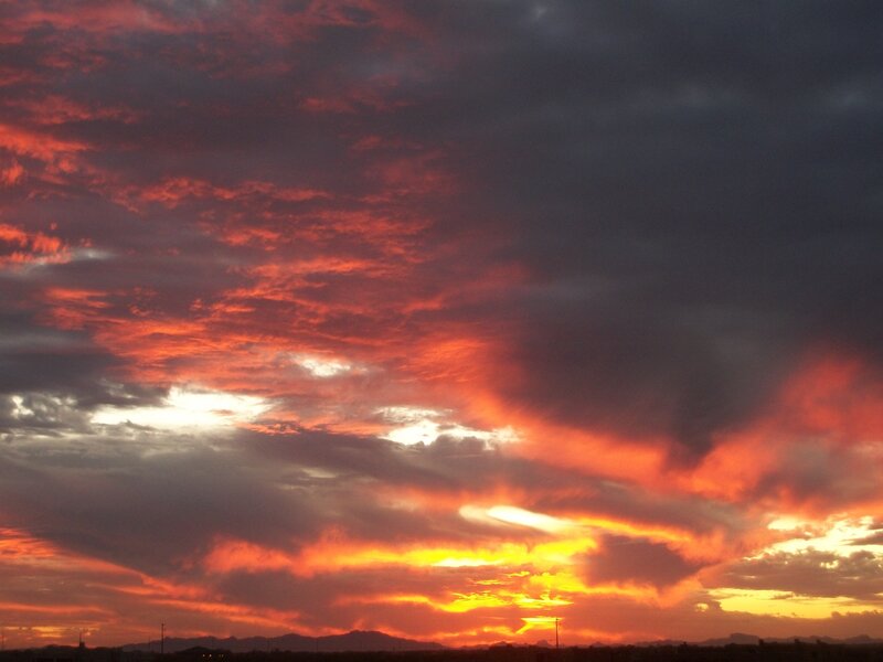 Sunset over Mountains — Red, Dramatic
