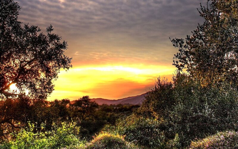 Sunset over Mountains — Yellow, Dramatic
