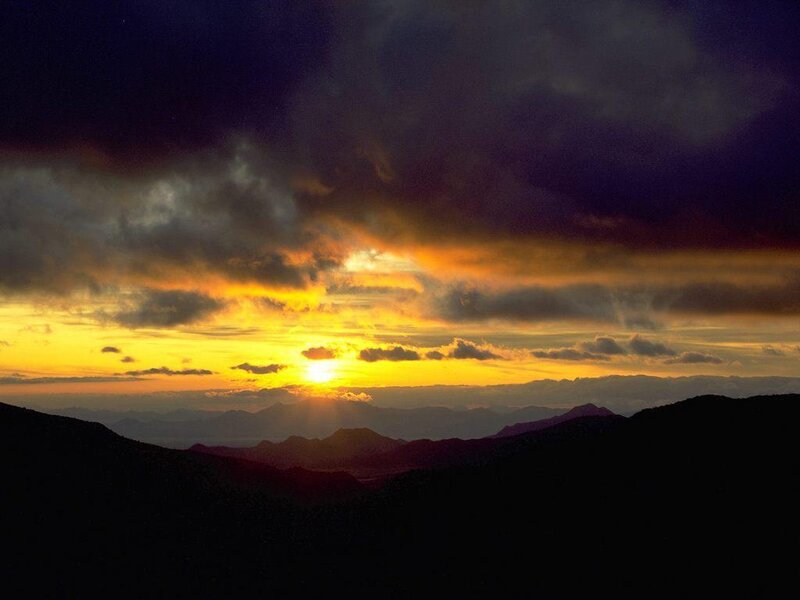Sunset over Mountains — Yellow, Photograph