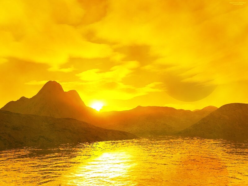Sunset over Mountains — Yellow