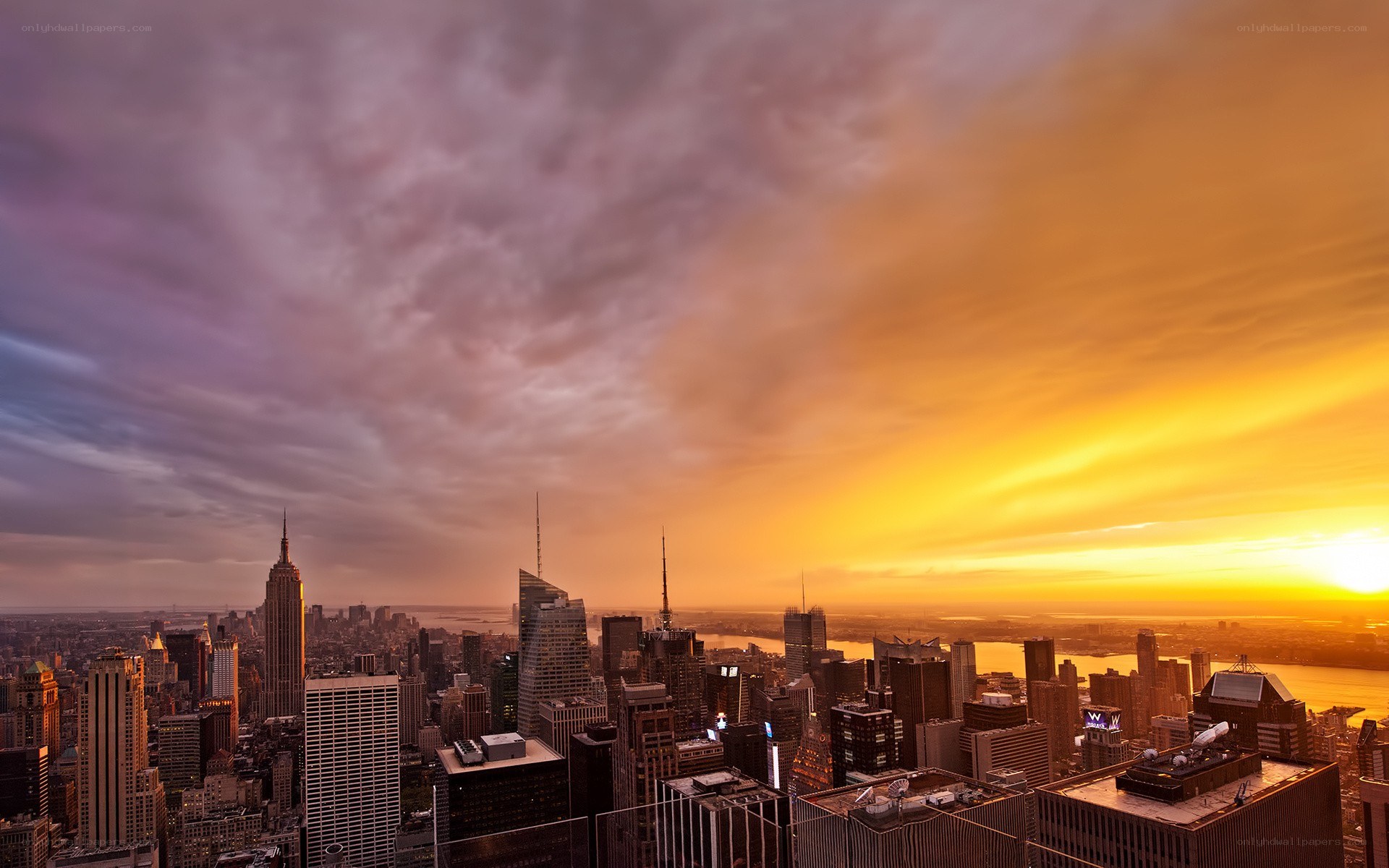 Sunset over New York City