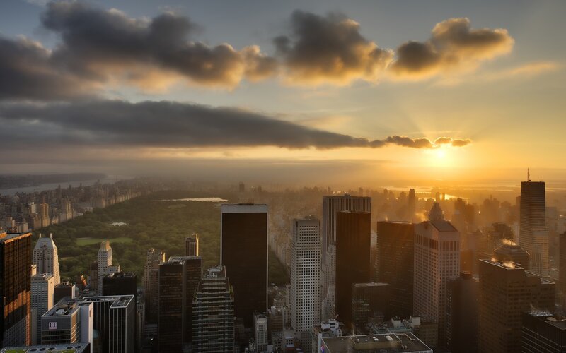 Sunset over New York City