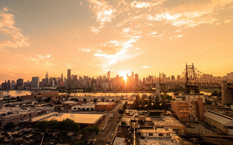 Sunset over New York City