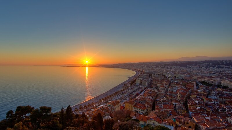Sunset over Nice, France