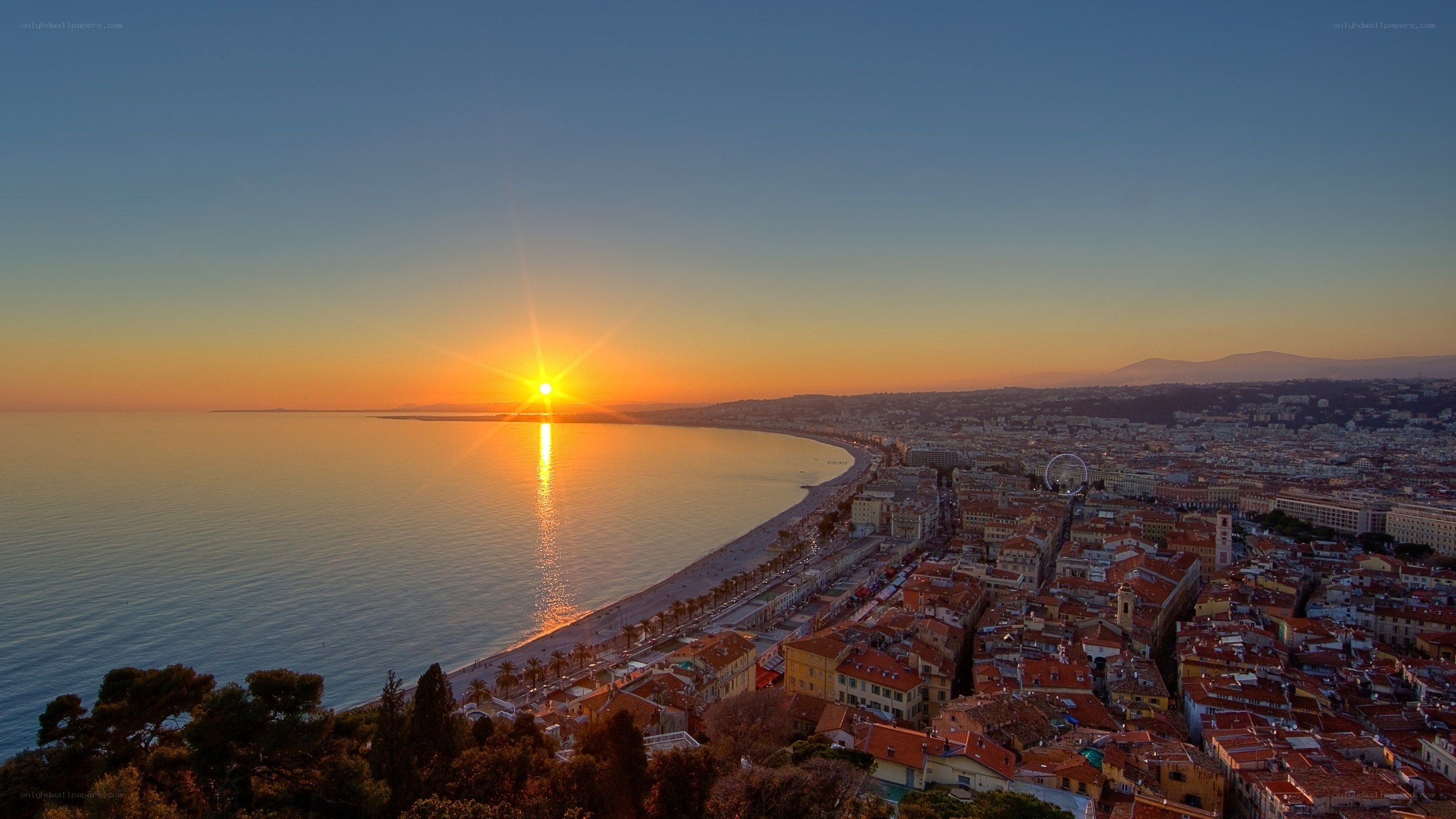 Sunset over Nice, France