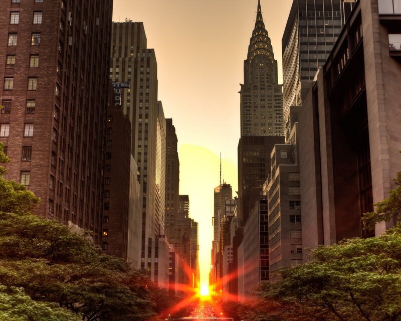 Sunset over NYC skyline