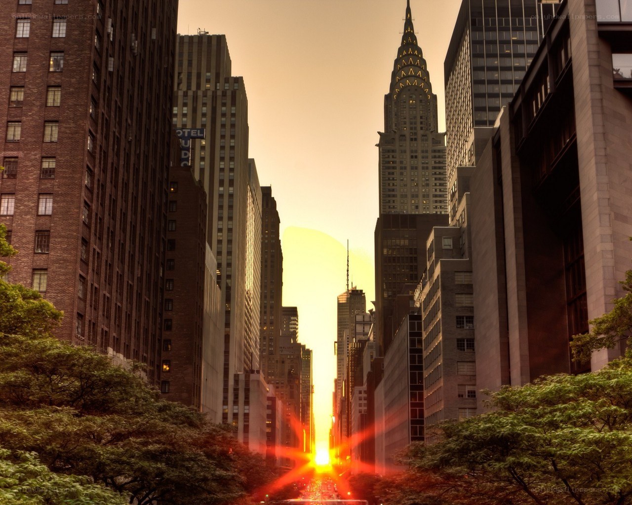 Sunset over NYC skyline