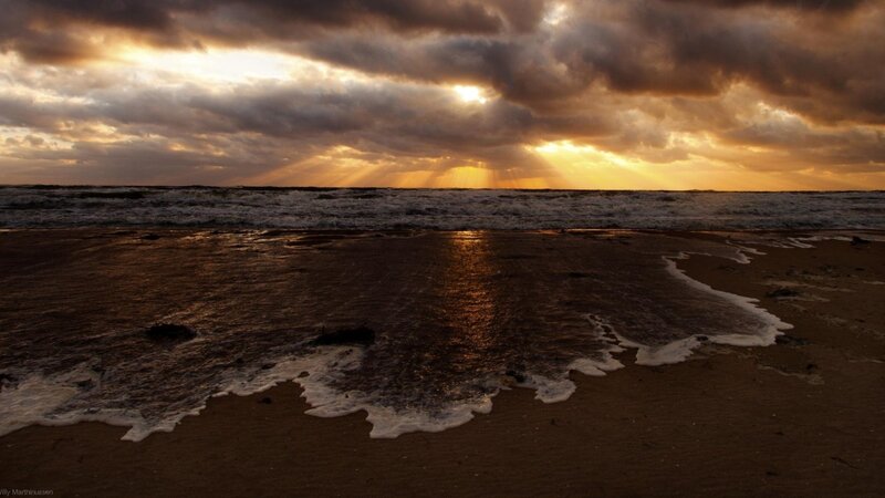 Sunset over Ocean Beach — Brown