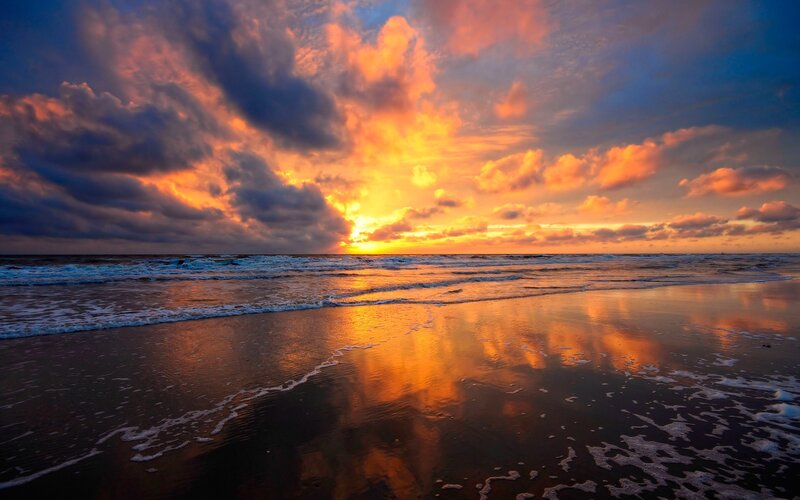 Sunset over Ocean Beach — Clouds
