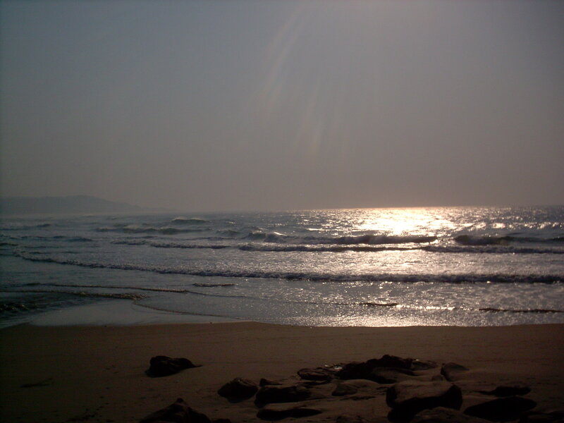 Sunset over Ocean Beach — Gray, Calm