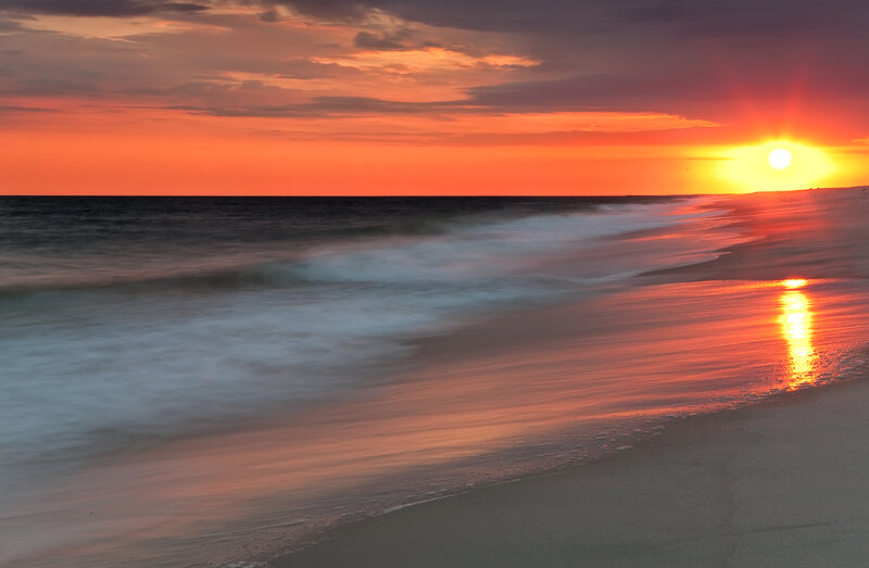 Sunset over Ocean Beach — Orange, Serene