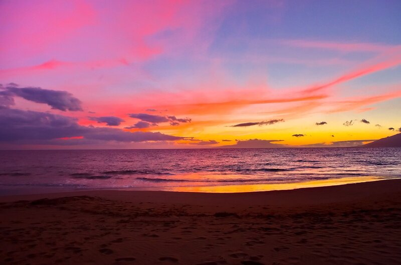 Sunset over Ocean Beach — Pink, Dramatic