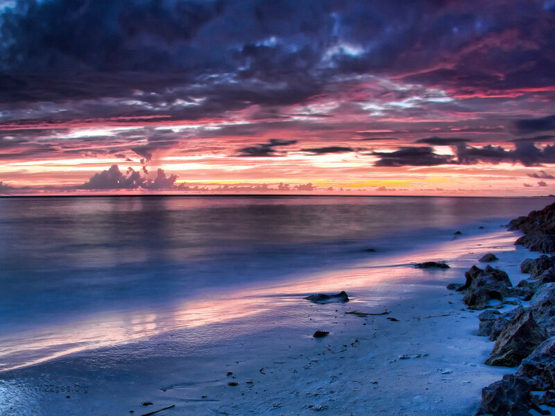 Sunset over Ocean Beach — Purple