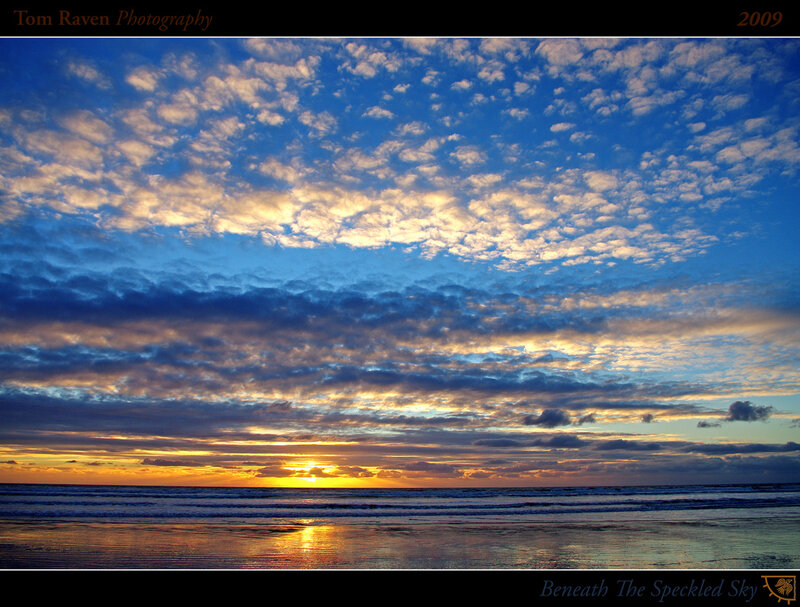 Sunset over Ocean — Blue, Dramatic, Photograph, Beach
