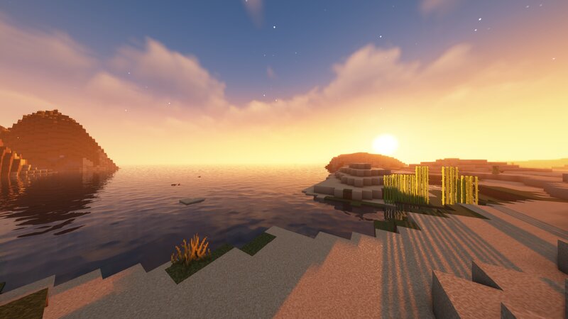 Sunset over Ocean — Blue, Serene, 3d Render, Island, Sun