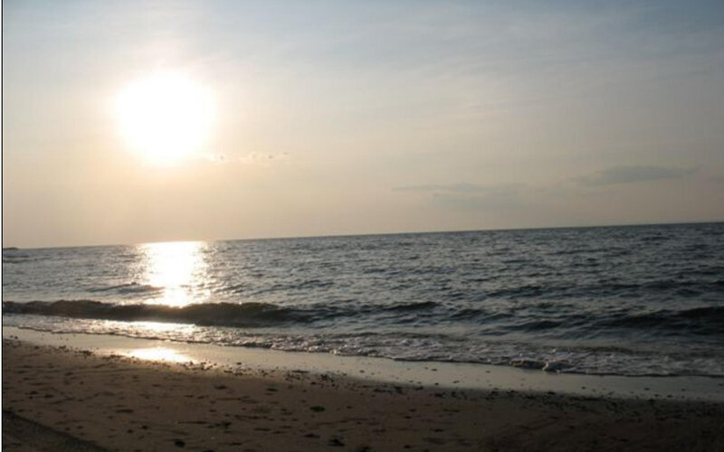 Sunset over Ocean — Blue, Serene, Photograph, Sun