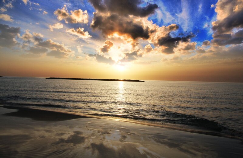 Sunset over Ocean — Blue, Serene, Photograph