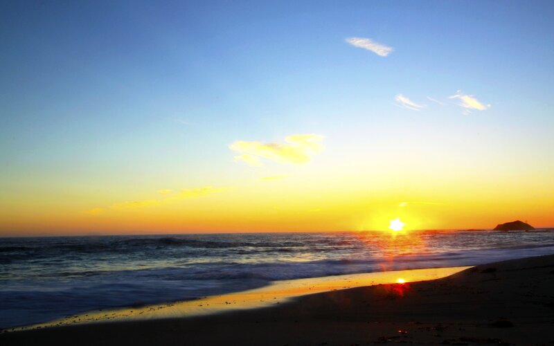 Sunset over Ocean — Blue, Serene