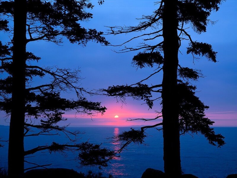 Sunset over Ocean — Blue, Sky