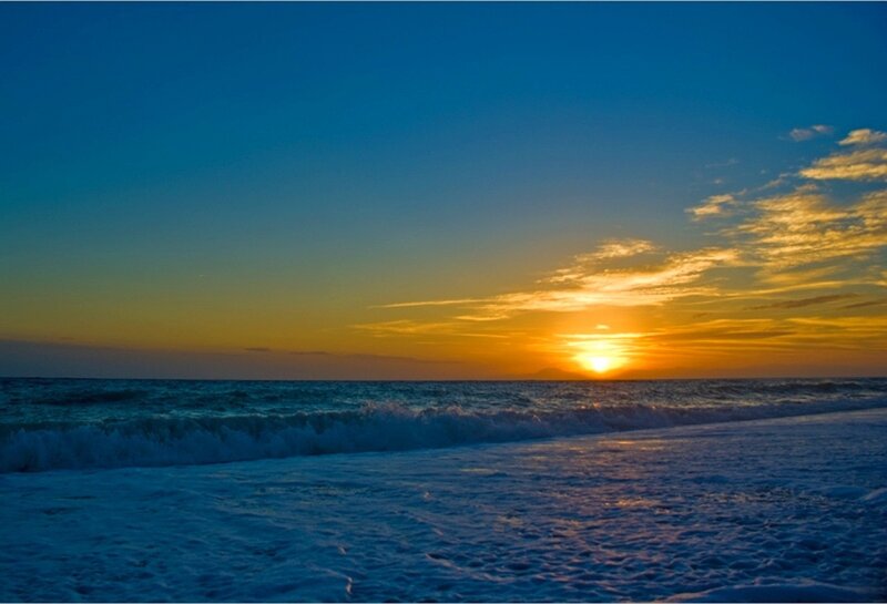 Sunset over Ocean — Blue