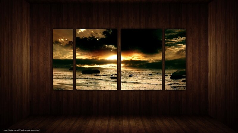 Sunset over Ocean — Brown, Dramatic, Photograph