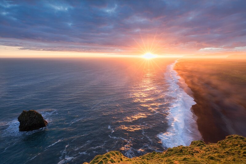Sunset over Ocean Coast — Blue, Dramatic