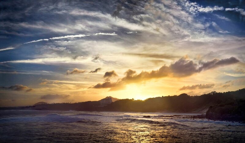 Sunset over Ocean Coast — Yellow