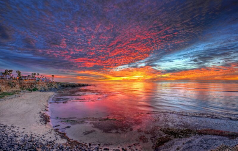 Sunset over Ocean Cove — Red
