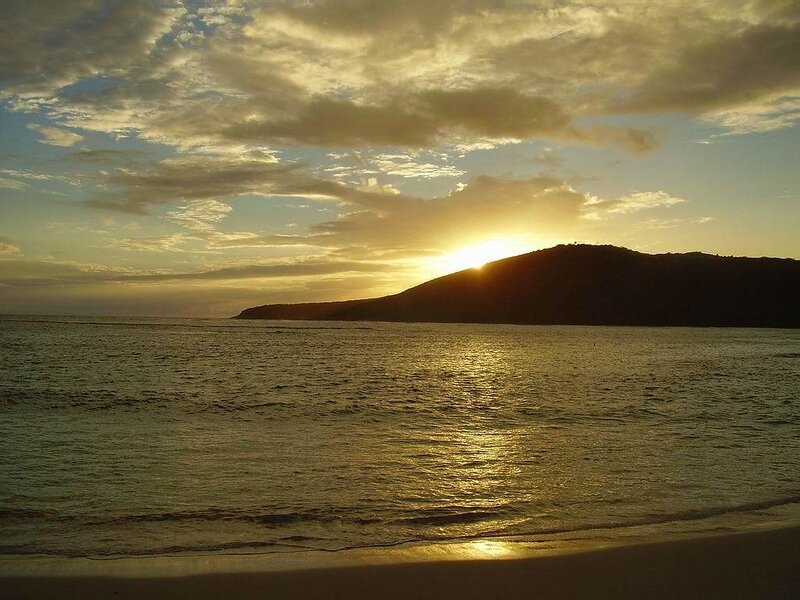 Sunset over Ocean — Gold, Serene, Photograph, Mountain