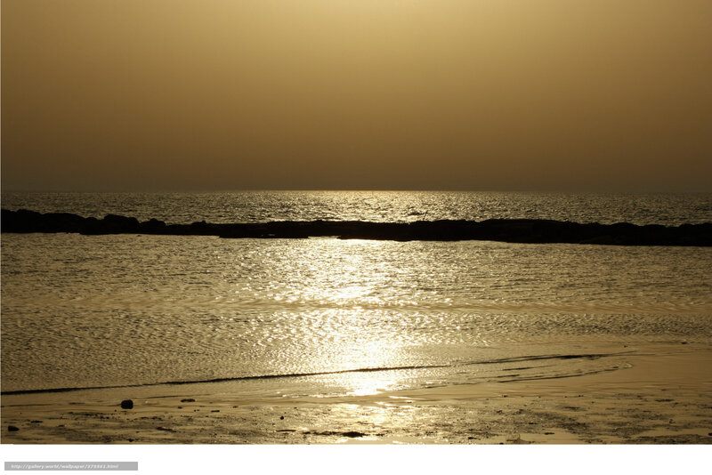 Sunset over Ocean — Gold, Serene, Photograph, Sky, Rocks