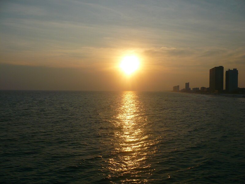 Sunset over Ocean — Gold, Serene, Photograph, Sky