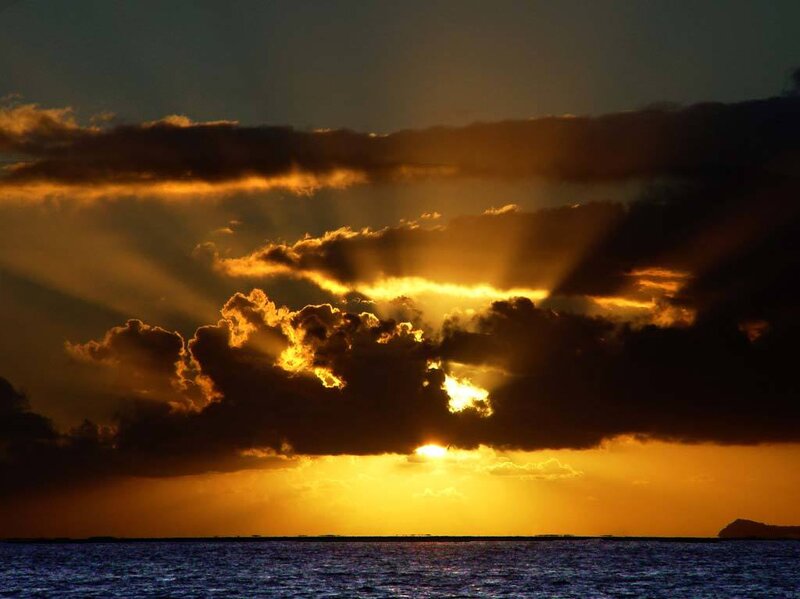 Sunset over Ocean — Gold