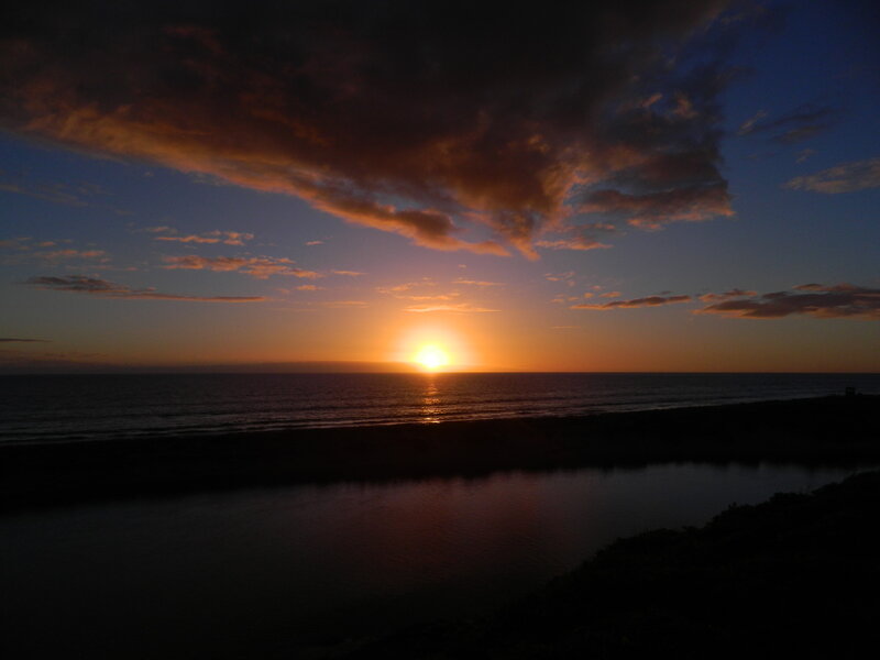 Sunset over Ocean — Orange, Dramatic, Photograph, Clouds, River