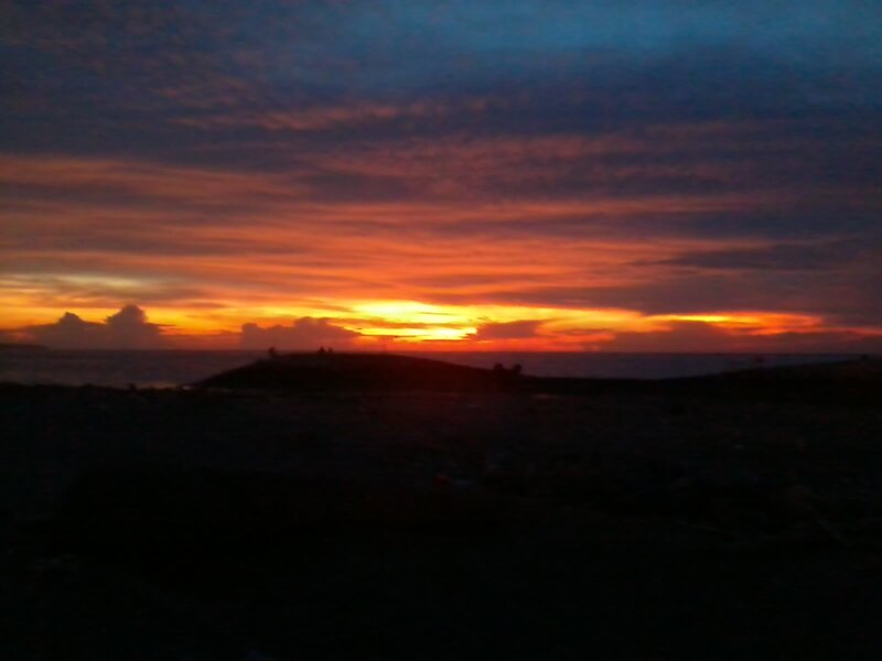 Sunset over Ocean — Orange, Dramatic, Photograph, Sky, Silhouette