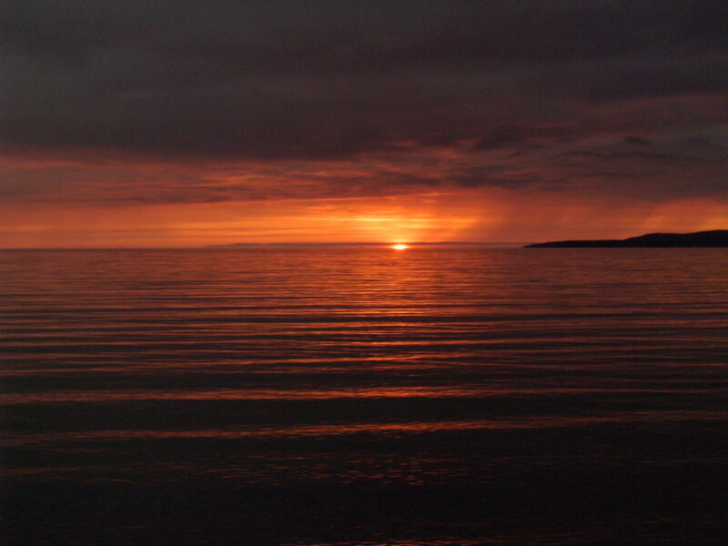Sunset over Ocean — Orange, Dramatic, Photograph, Sky, Water