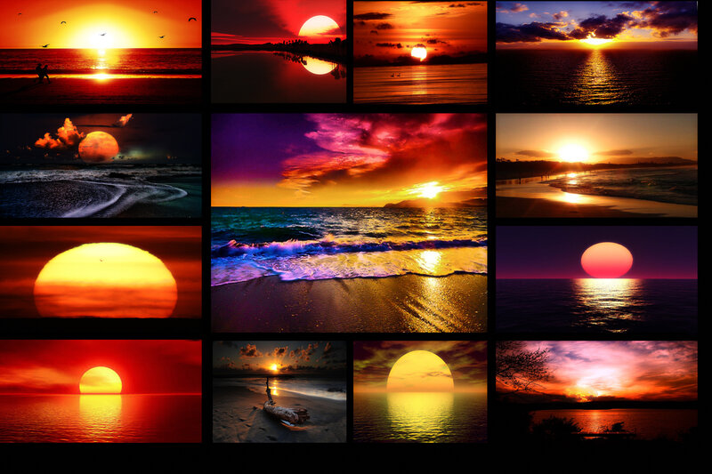 Sunset over Ocean — Orange, Dramatic, Photograph, Sun, Sea, Sky