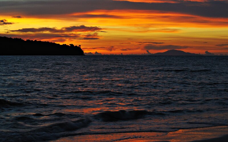 Sunset over Ocean — Orange, Dramatic