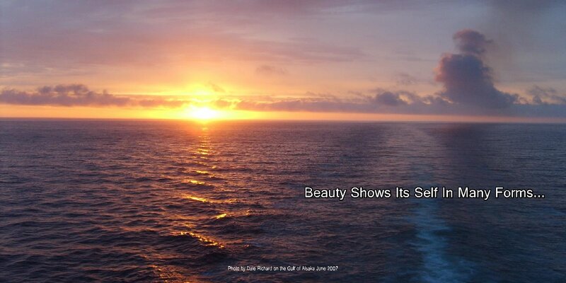Sunset over Ocean — Orange, Serene, Photograph, Sun, Clouds, Ship Wake