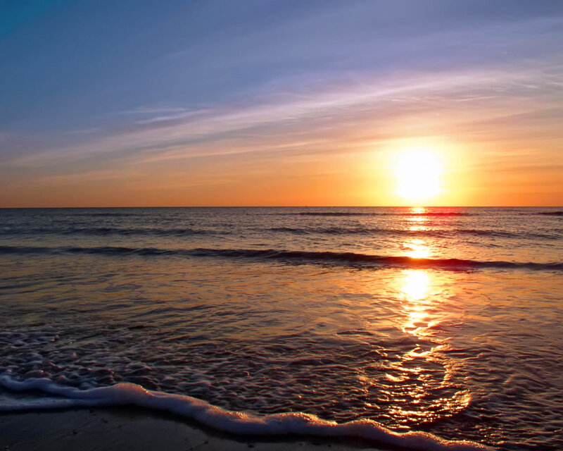 Sunset over Ocean — Orange, Sky