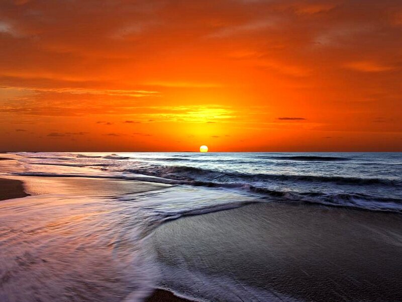 Sunset over Ocean — Orange