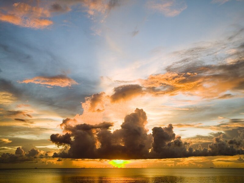 Sunset over Ocean — Orange, Yellow