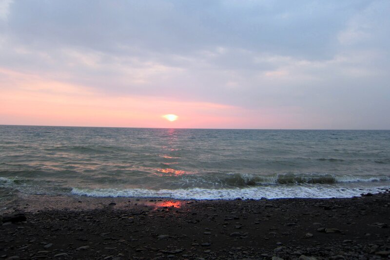 Sunset over Ocean — Pink, Serene, Photograph, Sky