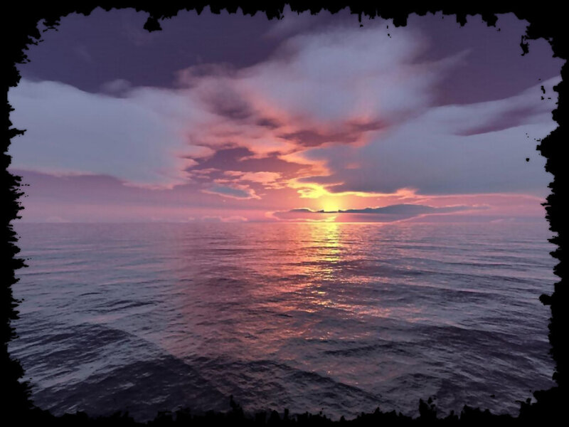 Sunset over Ocean — Purple, Serene, Photograph, Sky