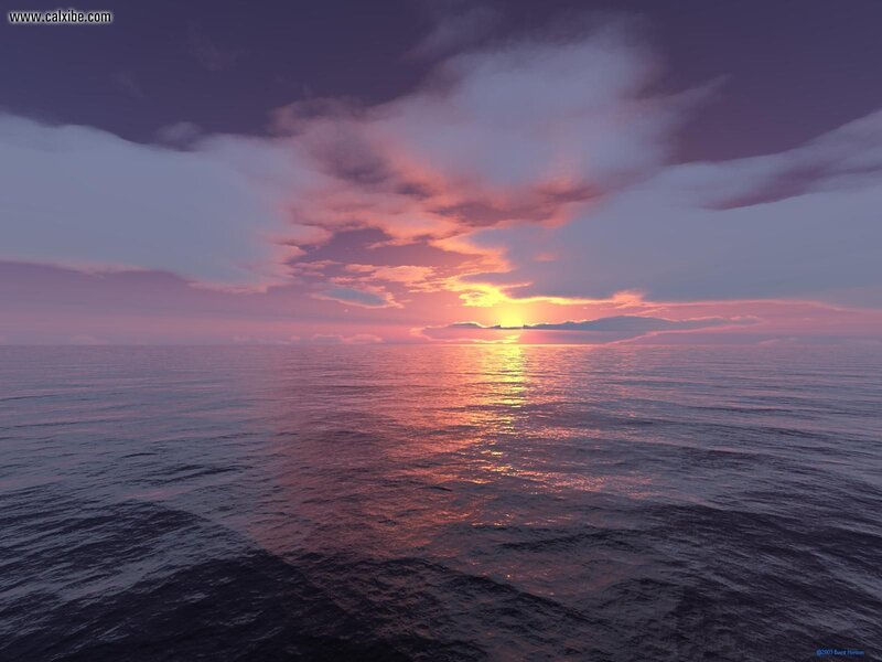 Sunset over Ocean — Purple, Serene