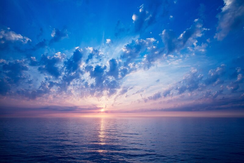Sunset over Ocean — Sun